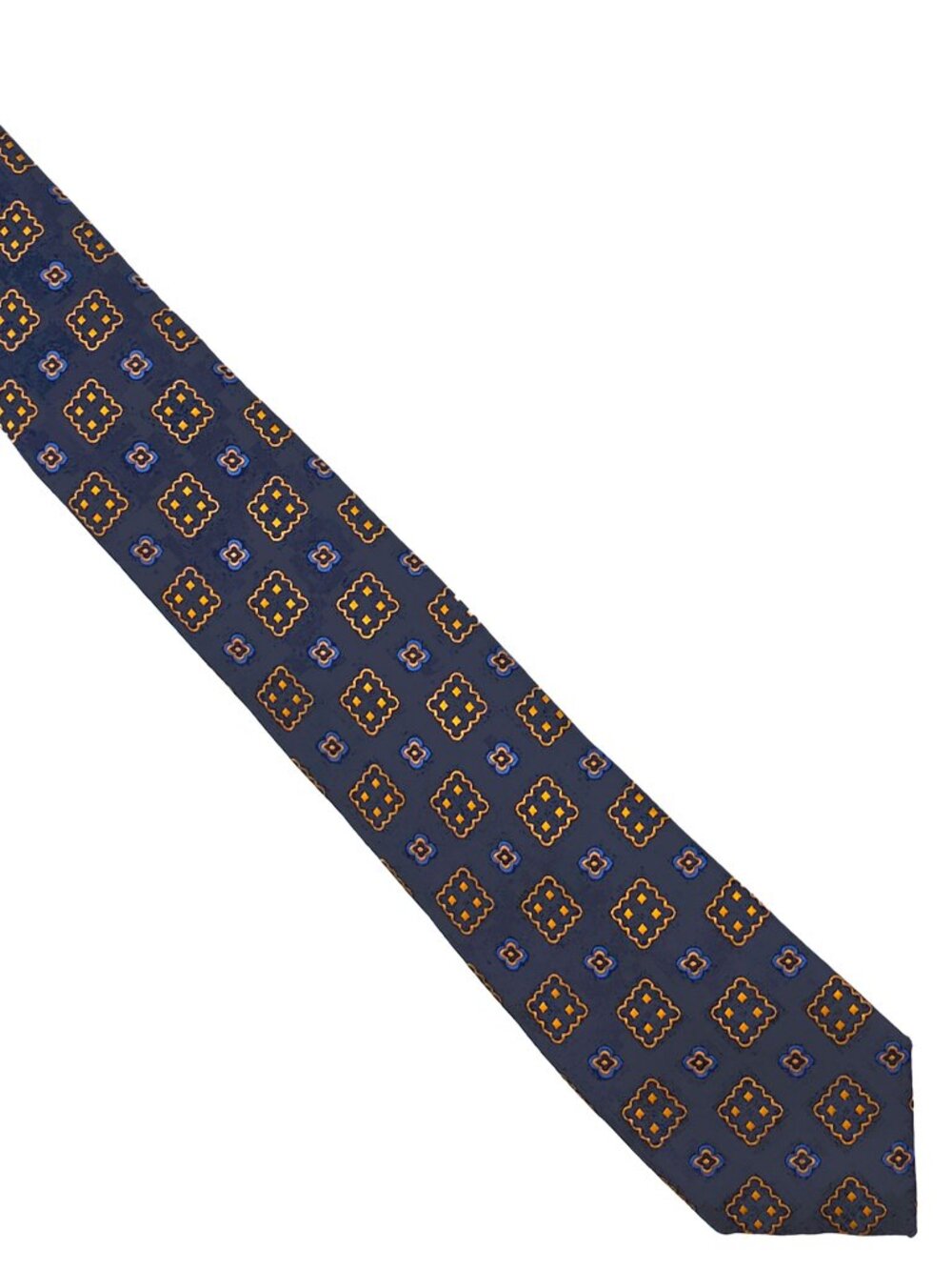 Imani Uomo Blue Orange Handmade Microfiber Skinny Long Tie Necktie 2.5 x 63